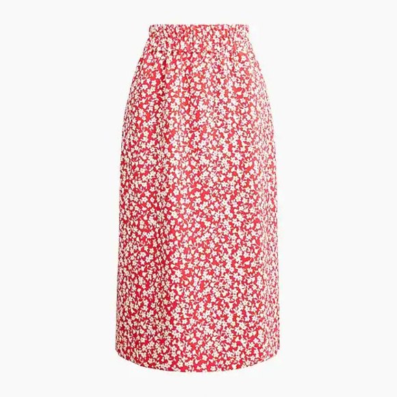 j.crew Dresses & Skirts - J.Crew Pull-On Skirt in Geranium Ivory Size XS